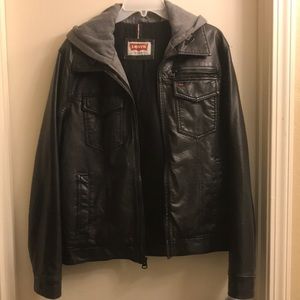 Levi’s Leather hooded jacket
